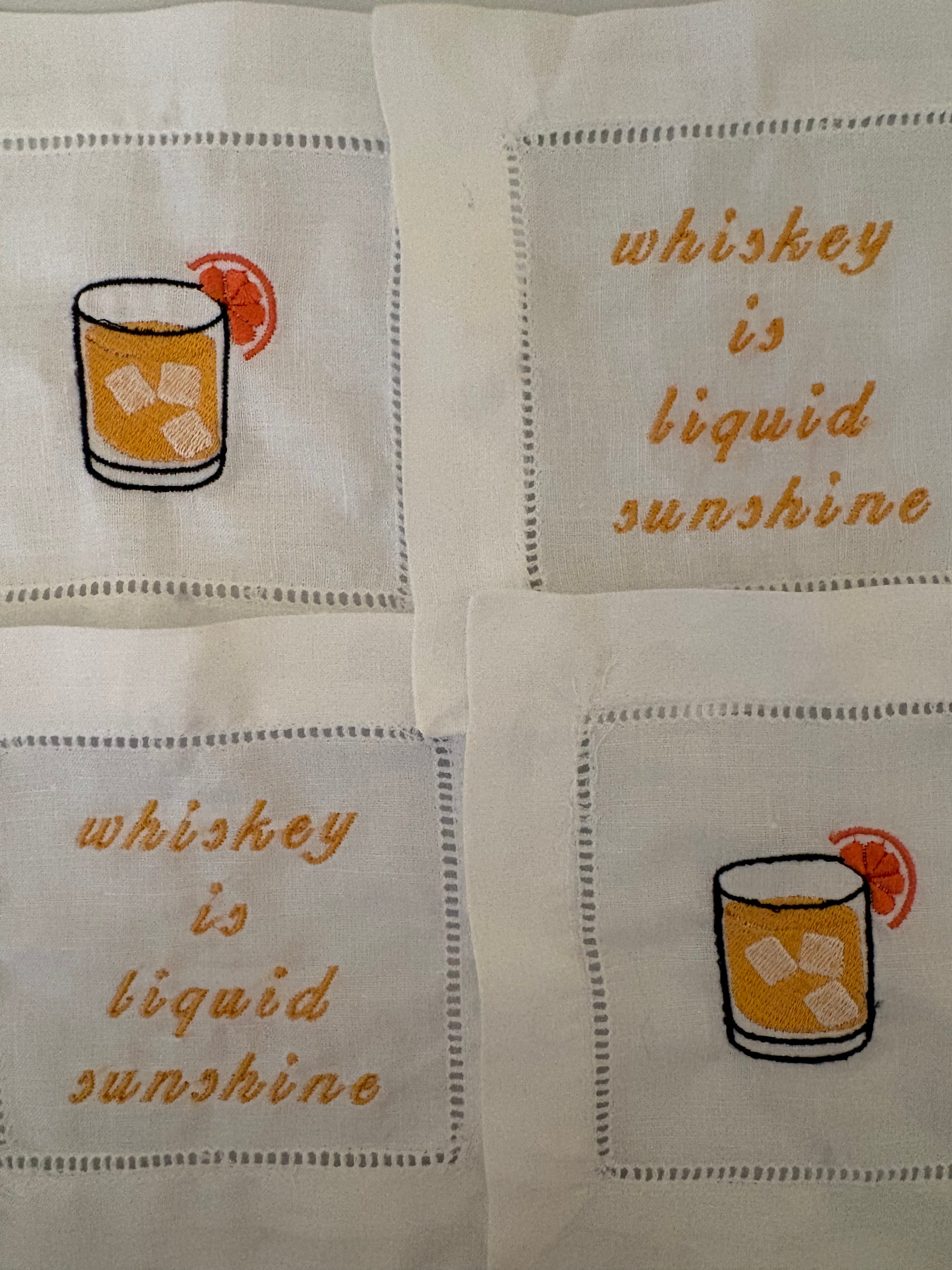Whiskey Cocktail Napkins, Set of 4
