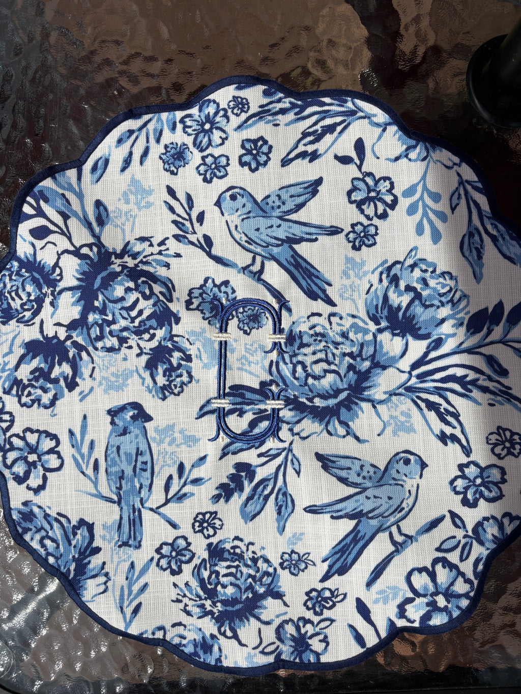 Personalized Blue & White Chinoiserie Placemat, Set of 4