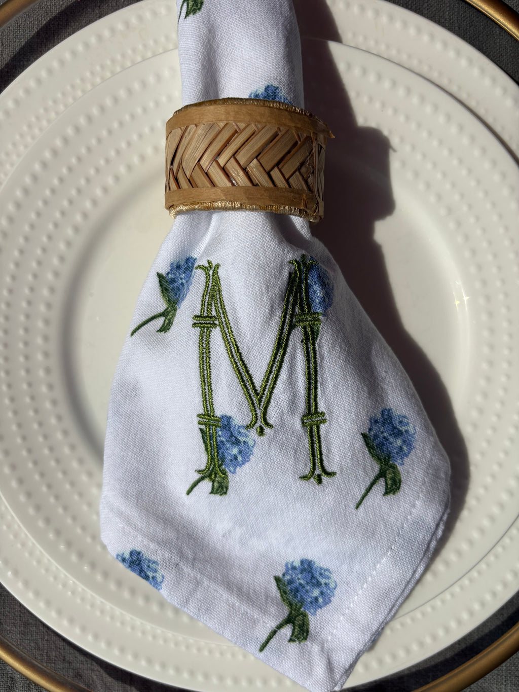Personalized Single Initial Dinner Napkin, Set of 4