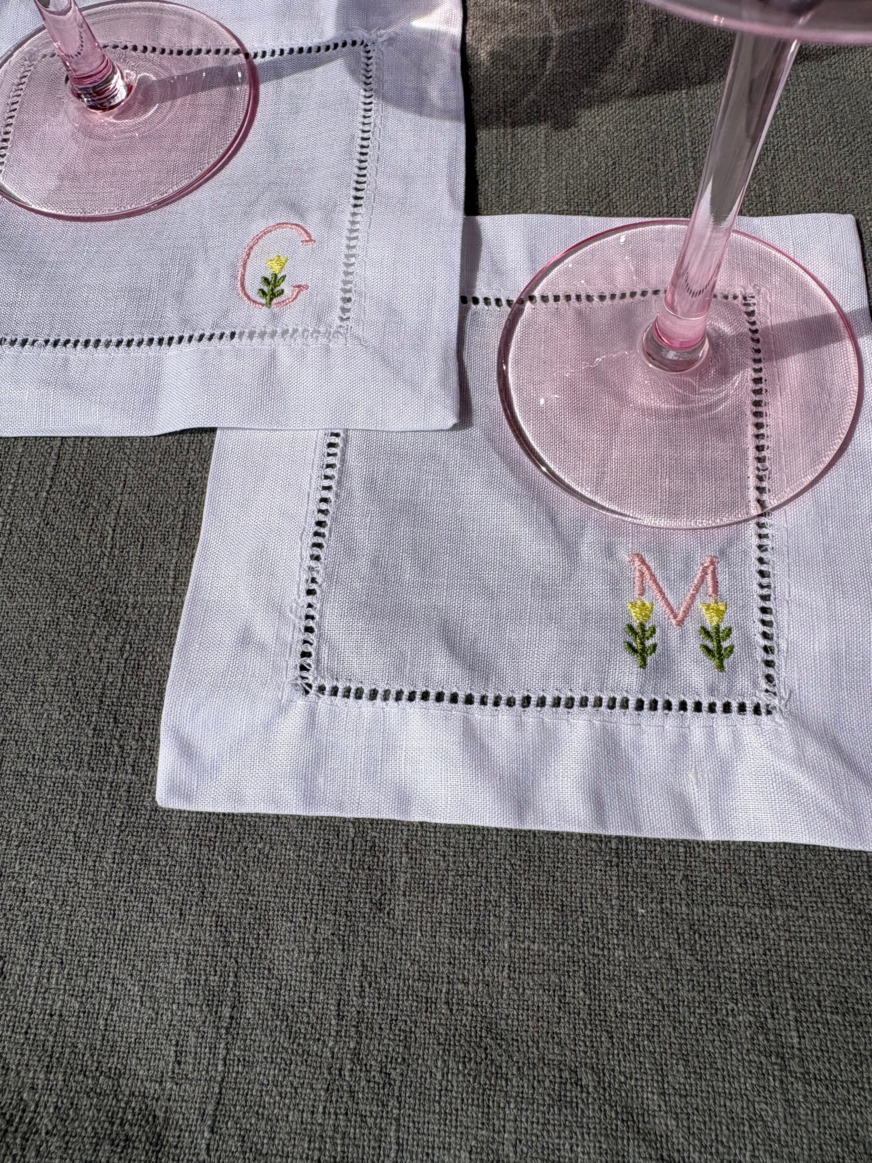 Personalized Small Square Cocktail Napkins, Set of 4