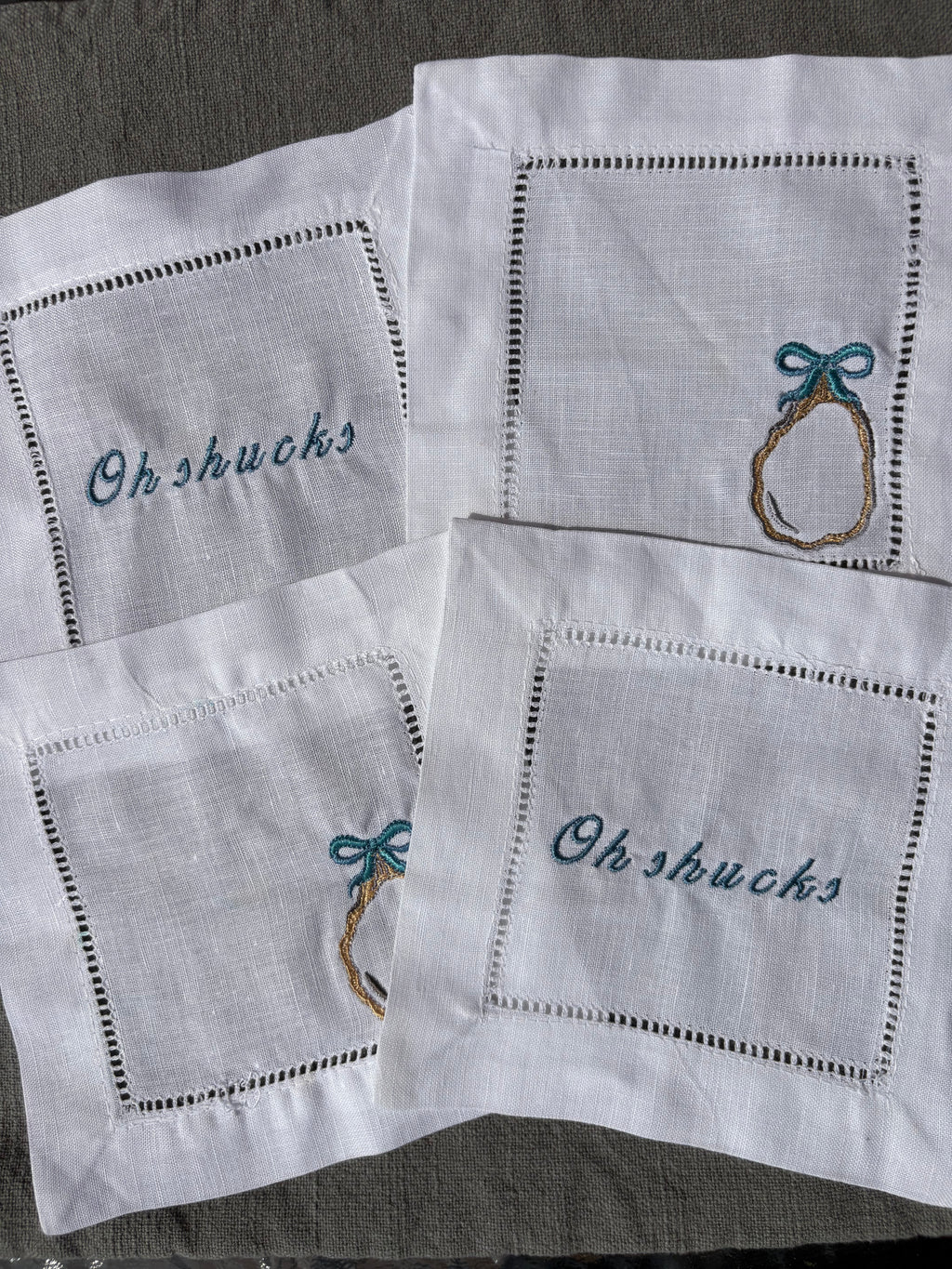 Oyster Cocktail Napkins, Set of 4