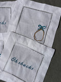 Oyster Cocktail Napkins, Set of 4