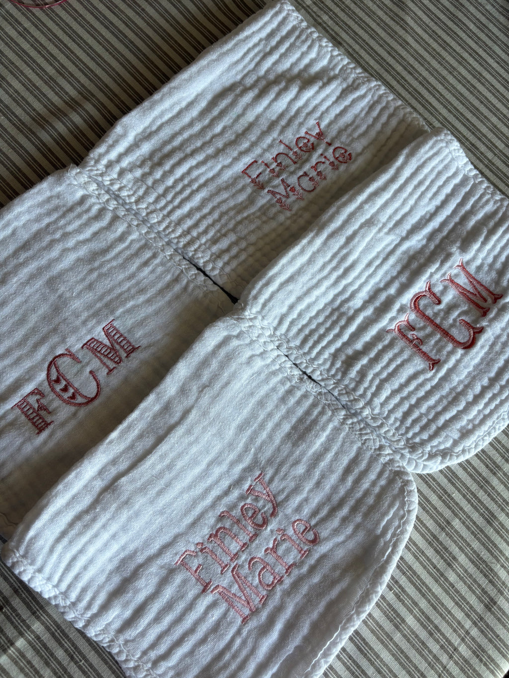 Personalized Burp Cloth, Set of 4