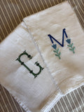 Personalized Single Initial Flour Sack Kitchen Towel, Set of 2