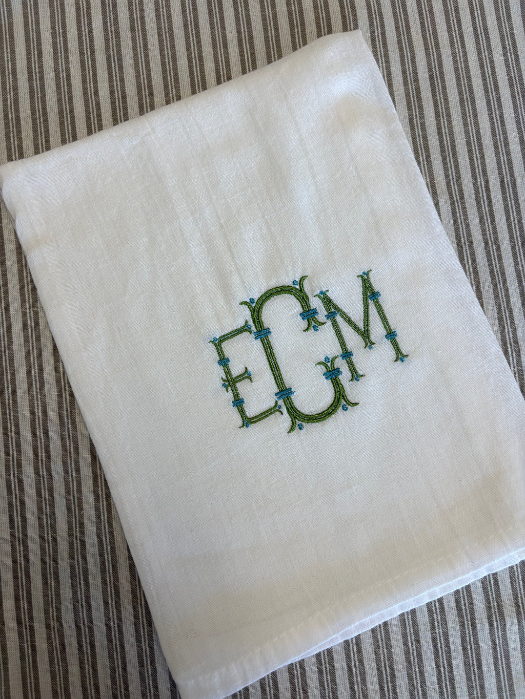Personalized Monogrammed Flour Sack Kitchen Towel, Set of 2